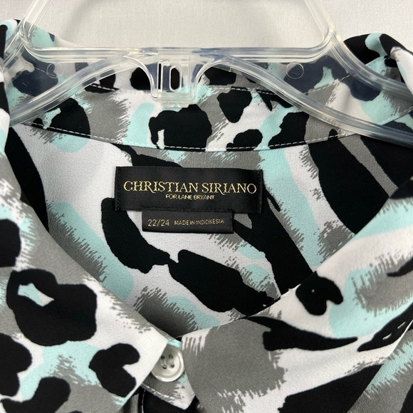 Christian Siriano For Lane Bryant Blouse Womens 22/24 Leopard Animal Print - Picture 4 of 12